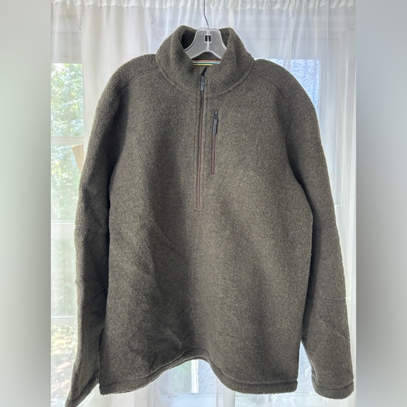 Smartwool Quarter Zip 1/4 Zip Olive Green XL Extra Largee Wool Blend - Picture 1 of 6